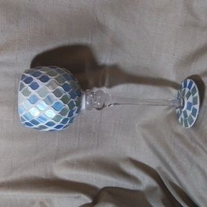 Stain Glass Candle Holder. Blue and Green